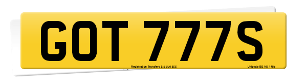 Registration number GOT 777S